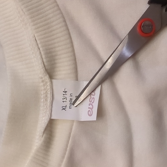 Evsie cream mixed fabric/lace light weight sweatshirt girls size 13/14 - Picture 8 of 8